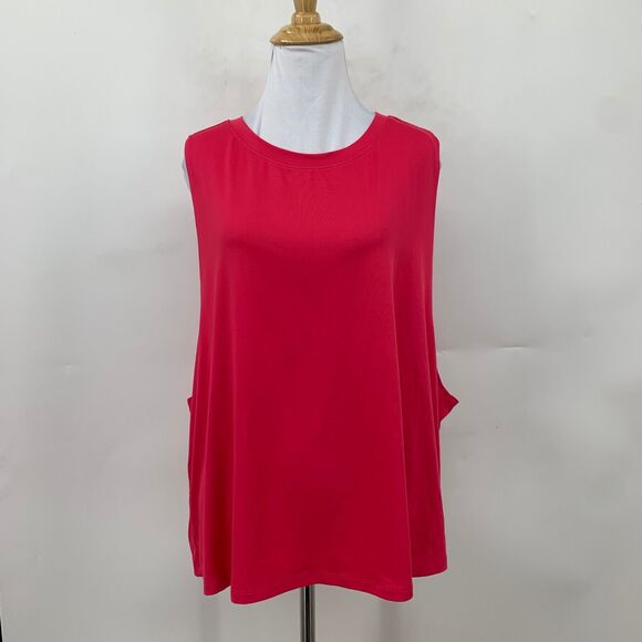 Fabletics Active Tank Top Womens Plus 2X Pink Dropped Armhole Stretch Athletic - Picture 2 of 12